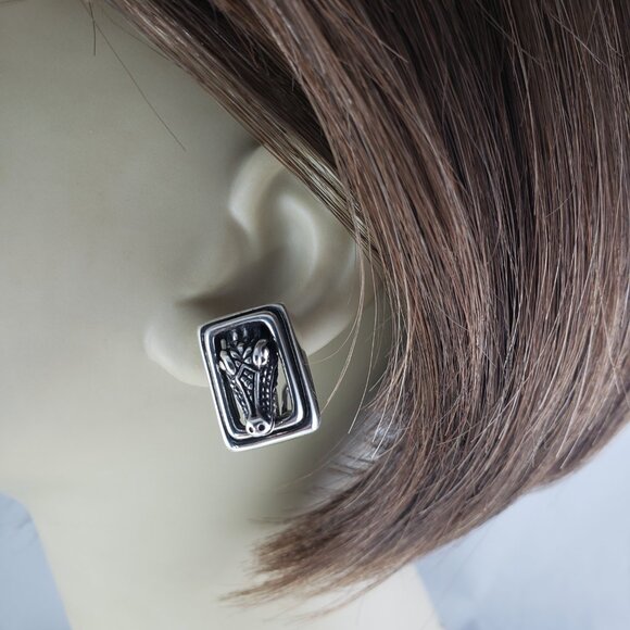 Vintage Kieselstein-Cord Sterling Silver Alligator Clip On Earrings #14597 - Picture 7 of 7